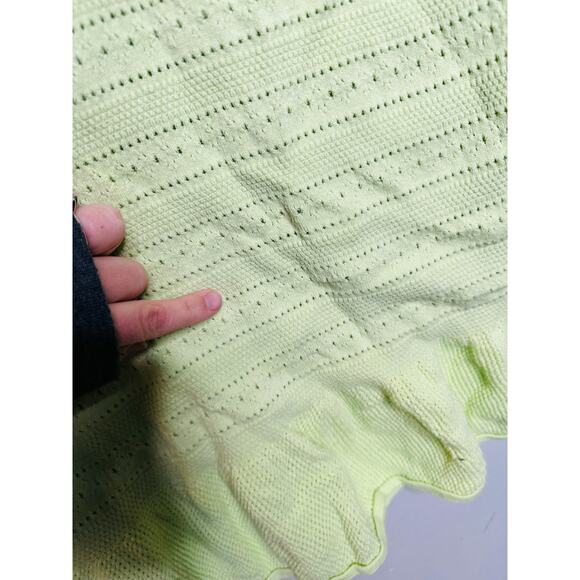 AMANDA UPRICHARD Green Cotton Crochet Beachy Lainey Midi Dress Size Medium - Picture 6 of 13